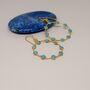 Blue Turquoise Gold Hoop Earrings, thumbnail 5 of 5