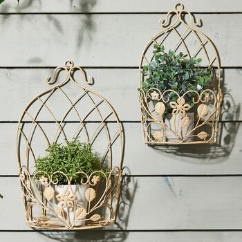 Set Of Two Arched Botanical Wall Planters, 3 of 6