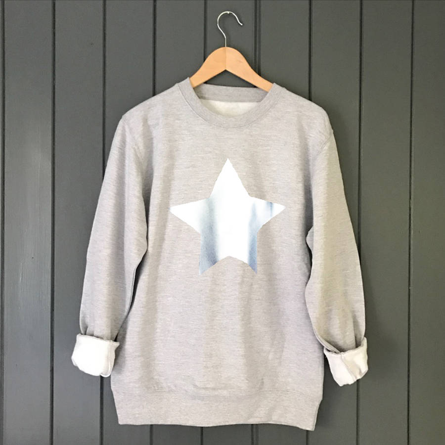 sweatshirt with stars on sleeve