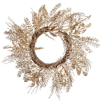 Giant Wild Holly Gold Winter Wreath, 2 of 4