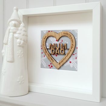 Family Mum And Dad Heart Framed Artwork, 2 of 4