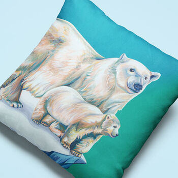 Polar Bears Arctic Animals Organic Cushion, 7 of 9