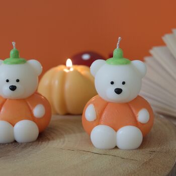 Halloween Pumpkin Bear Candle, 4 of 4