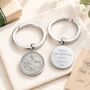 Luxury 70th Birthday Silver Sixpence Keyring, thumbnail 1 of 8