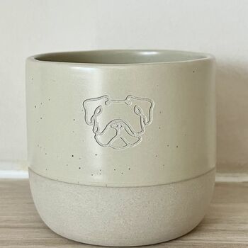English Bulldog Engraved Ceramic Flat White Tumbler, 2 of 8