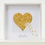 Framed Golden Wedding Anniversary Butterfly Heart 3D Artwork, thumbnail 1 of 6