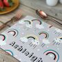 Rainbows Personalised Placemat With Rainbows And Stars, thumbnail 2 of 7