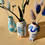 Set Of Three Hand Painted Strokes Stem Vases, thumbnail 4 of 5