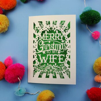 Papercut Wife Christmas Card, 7 of 7