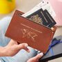 Personalised Double Sided Zip Leather Travel Wallet With World Map And Hot Stamped Name Or Message, thumbnail 1 of 5