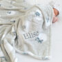 Personalised Peter Rabbit Grey Baby Blanket, thumbnail 1 of 5