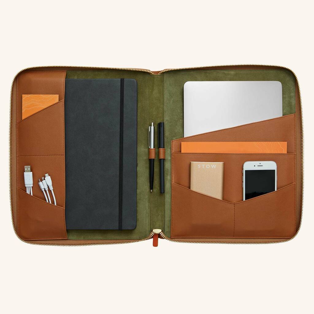 Personalised Luxury Leather And Suede Laptop Case By Stow