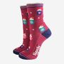 Women's Bamboo Socks Festive Hot Drinks, thumbnail 2 of 5