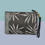 Screenprint Leaf Leather Clutch Bag, thumbnail 5 of 5