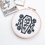 'Coffin And Roses' Gothic Modern Cross Stitch Kit, thumbnail 1 of 4