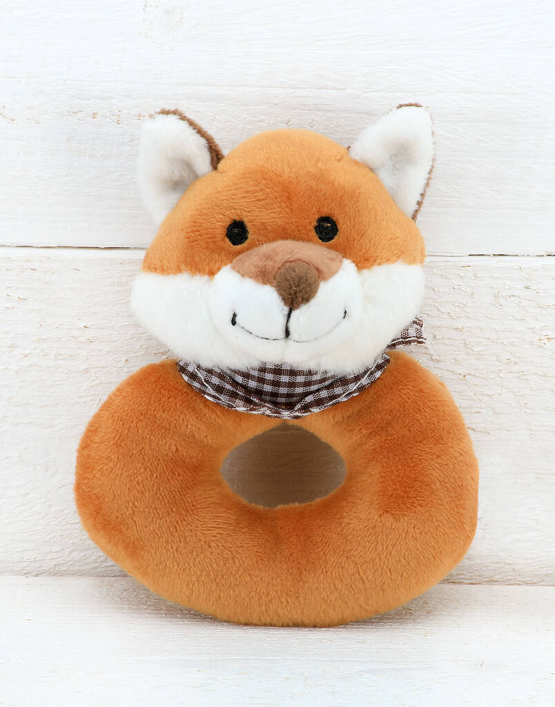 Image of Fox Baby Rattle, Personalised