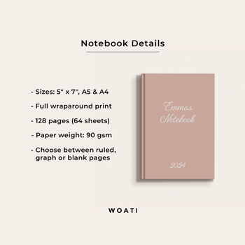 Custom Text Hardcover Notebook, 7 of 11