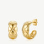 Thick Gold Quilted Hoop Earrings, thumbnail 2 of 5
