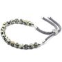 Dalmatian Jasper Silver Cord Bracleet, thumbnail 3 of 5