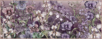 Orchid Garden Floral And Wild Orchids With Bees And Butterflies Long Bolster Velvet Cushion, 5 of 5