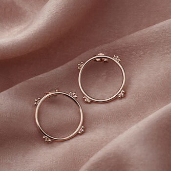 Crown Hoop Stud Earrings, 3 of 5