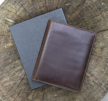 Luxury Brown Leather Passport Holder Wallet Gift Boxed Personalised, 2 of 6
