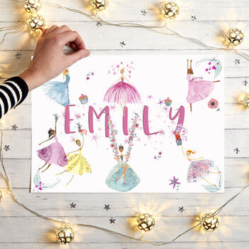 Magical Fairy Dancer Friends Customised Gift Print, 5 of 11