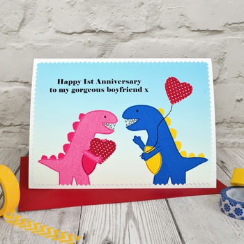'Dinosaurs' Personalised Anniversary Or Birthday Card, 3 of 4