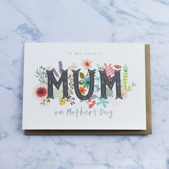 'Lovely Mum' Mother's Day Card, 2 of 3