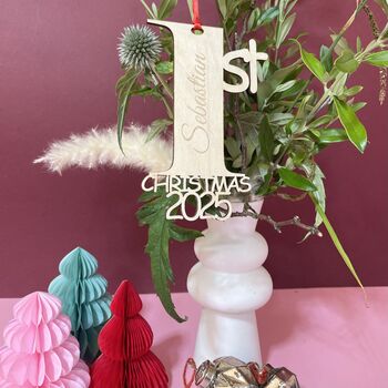 Personalised 1st Christmas 2025 Decoration, 3 of 8