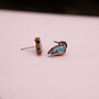 Inky Kingfisher Birch Hypoallergenic Tiny Stud Earrings, thumbnail 7 of 9