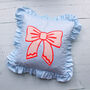 Striped Bow Frill Cushion, thumbnail 4 of 8