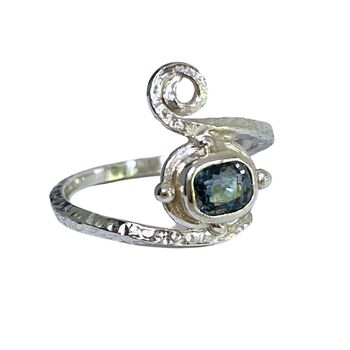 Montana Sapphire, White Gold Engagement Ring, 5 of 7