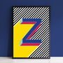 Letter Z Print Alphabet Initial Colourful Wall Art, thumbnail 1 of 2