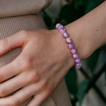 Off White Marble Women’s Glass Beaded Screw Bracelets, 2 of 6