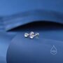 Sterling Silver Extra Tiny Moonstone Internally Threaded Earrings, thumbnail 7 of 12
