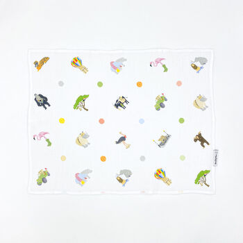Safari Print Baby Muslin Gift Set With Card, 2 of 10
