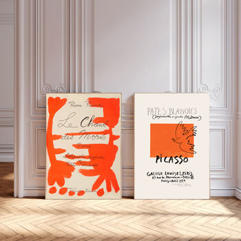 Picasso Set Of Two Orange Exhibition Art Prints, 2 of 4