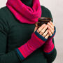 Knitted Fair Isle Wrist Warmers With Thumbs Brights, thumbnail 7 of 8
