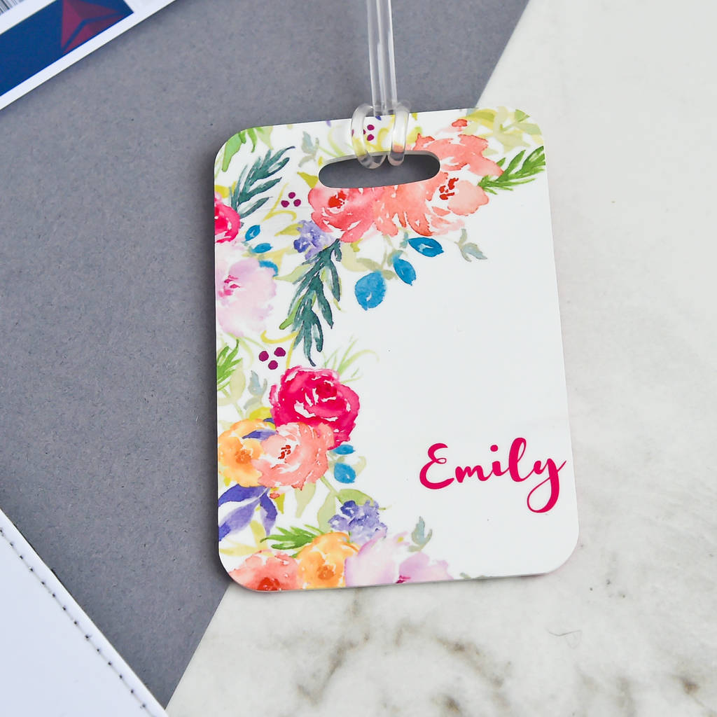 Personalised Floral Luggage Tag By Koko Blossom