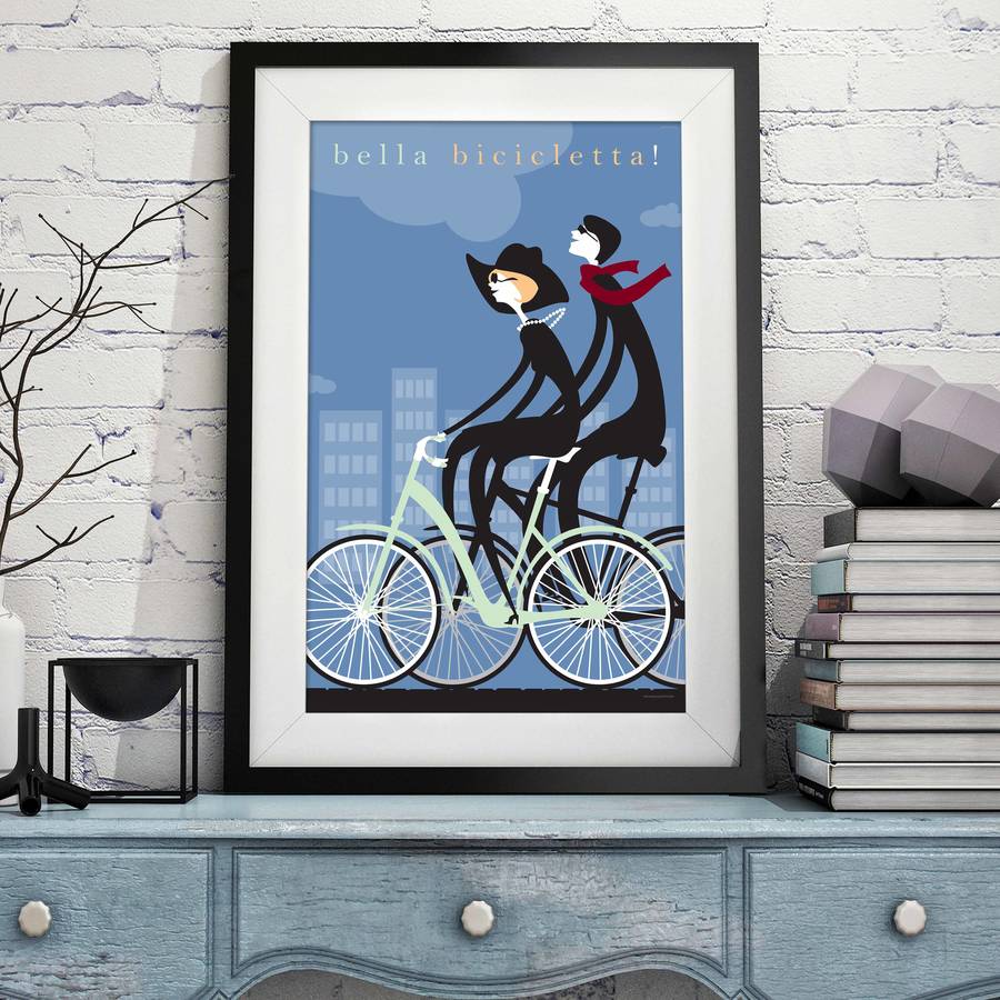 Contemporary Cycling Bella Bicicletta Print By Wall Art ...