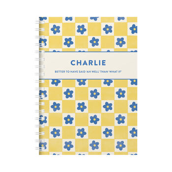 Personalised Bright Squares Combined Diary And Notebook, 6 of 12