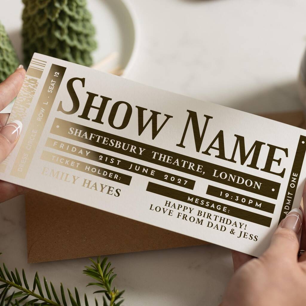 Theatre Concert Ticket Scratch Reveal Gift Voucher, 1 of 9