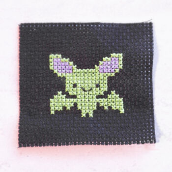 Kawaii Halloween Bat Mini Cross Stitch Kit, 7 of 7