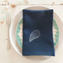 Embroidered Mussel Shell Linen Napkins, thumbnail 1 of 4