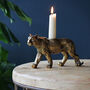Gold Tiger Candlestick, Candle Holder, thumbnail 1 of 6