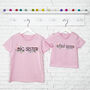 Big Sister Little Sister T Shirts With Roses On Pink, thumbnail 1 of 4