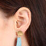 Ira Earrings, Golden, thumbnail 3 of 3
