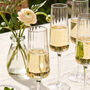 Set Of Four Ribbed Vintage Champagne Flutes, thumbnail 3 of 4
