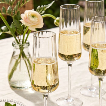Set Of Four Ribbed Vintage Champagne Flutes, 3 of 4